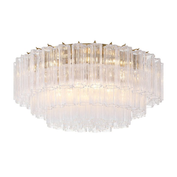 Crystorama ADD-331-AG-CL 16 Light Flush Mount, Aged Brass