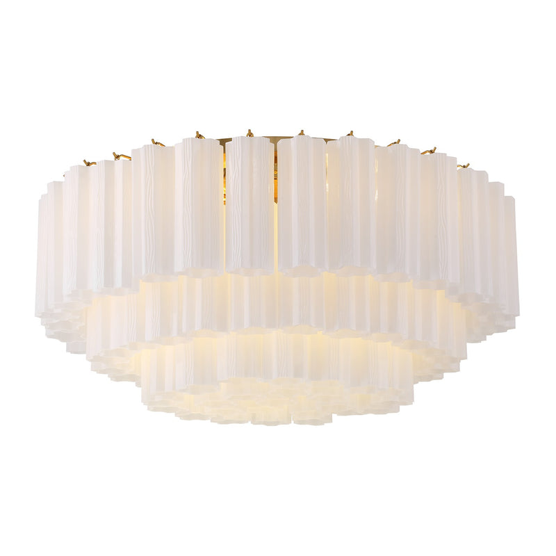 Crystorama ADD-331-AG-WH 16 Light Flush Mount, Aged Brass