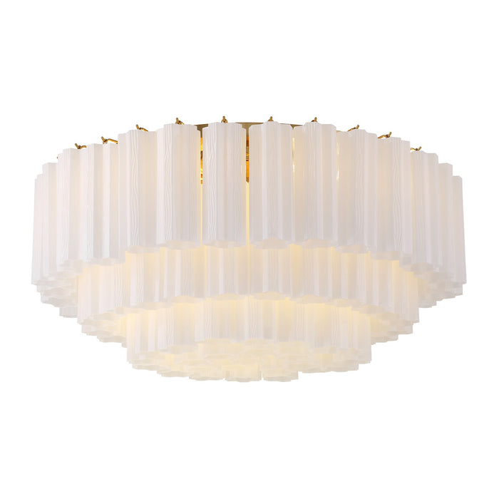 Crystorama ADD-331-AG-WH 16 Light Flush Mount, Aged Brass