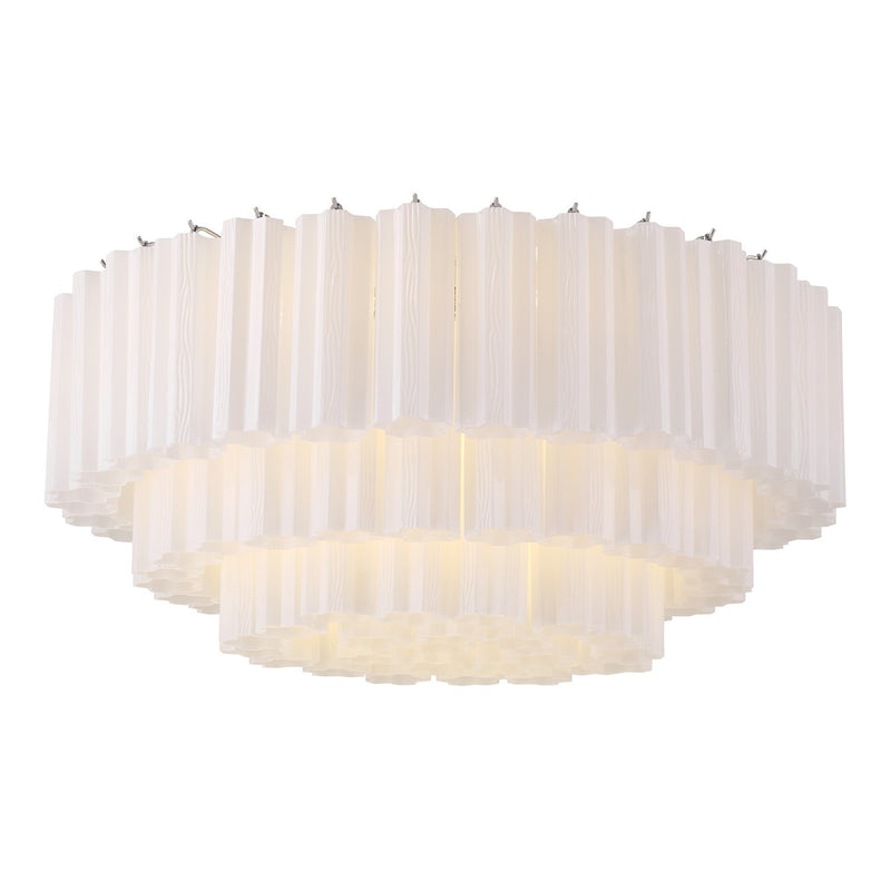 Crystorama ADD-331-CH-WH 16 Light Flush Mount, Polished Chrome