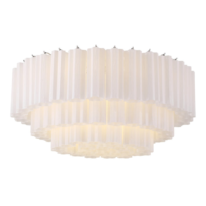 Crystorama ADD-331-CH-WH 16 Light Flush Mount, Polished Chrome