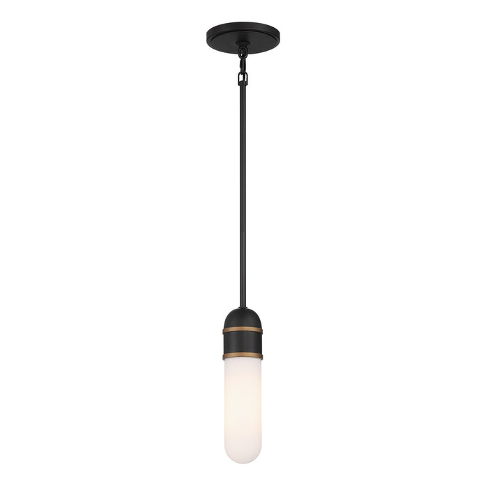 Crystorama CAP-8511-MK-TG LED Mini Pendant, Matte Black + Textured Gold