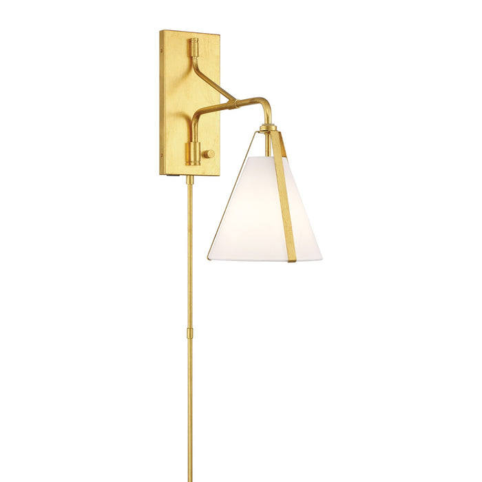 Crystorama FUL-901-GA One Light Task Sconce, Antique Gold