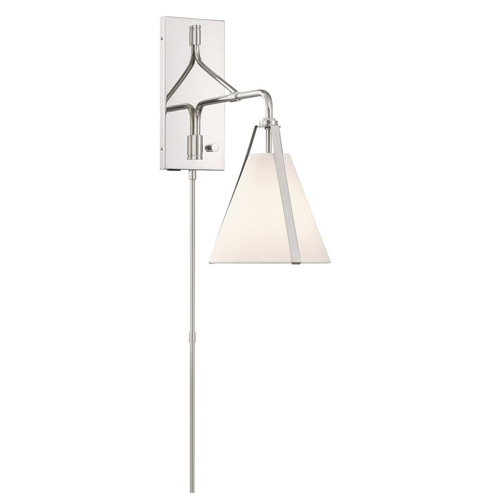 Crystorama FUL-901-PN One Light Task Sconce, Polished Nickel