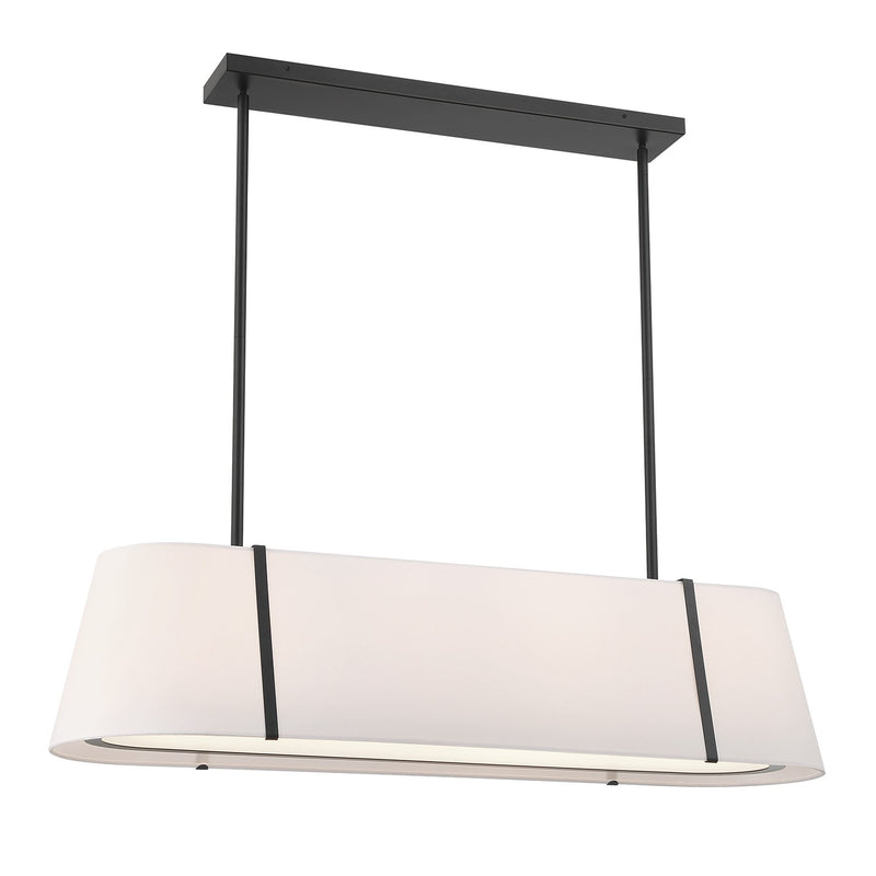 Crystorama FUL-917-BK Four Light Linear Chandelier, Black