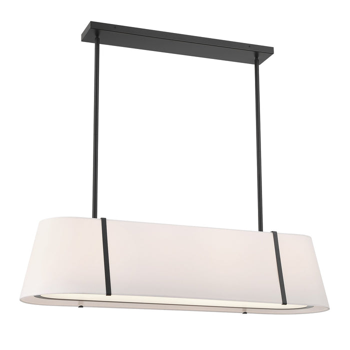 Crystorama FUL-917-BK Four Light Linear Chandelier, Black