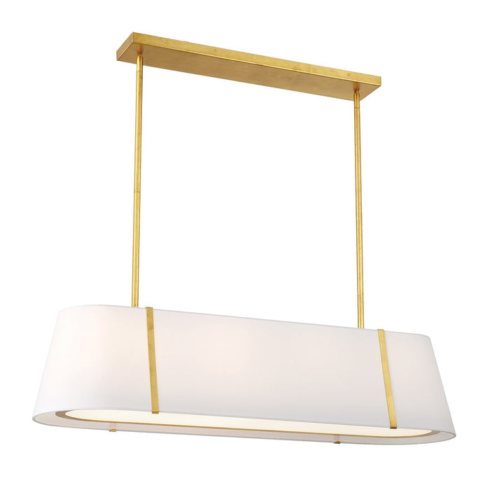 Crystorama FUL-917-GA Four Light Linear Chandelier, Antique Gold