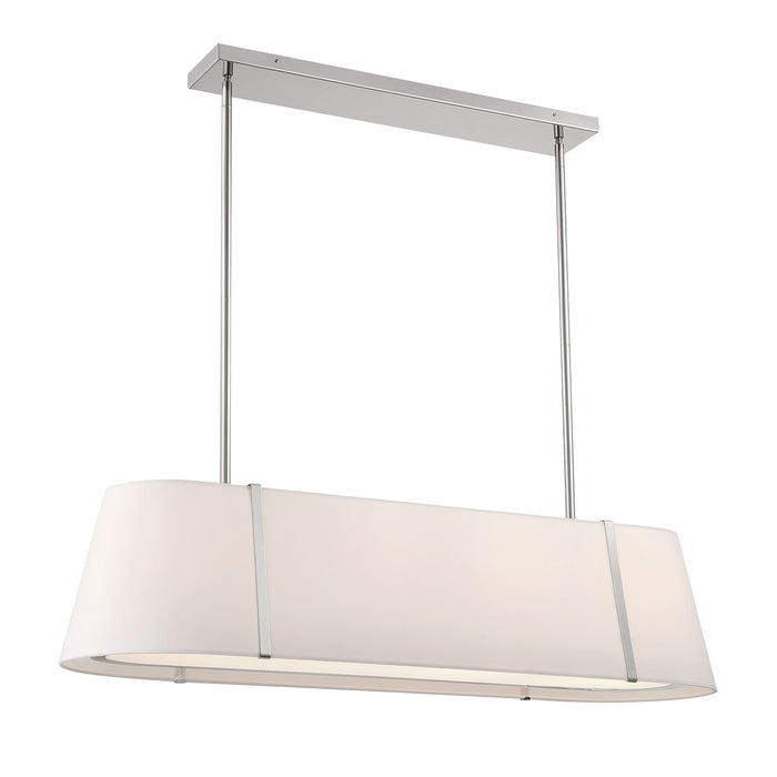 Crystorama FUL-917-PN Four Light Linear Chandelier, Polished Nickel