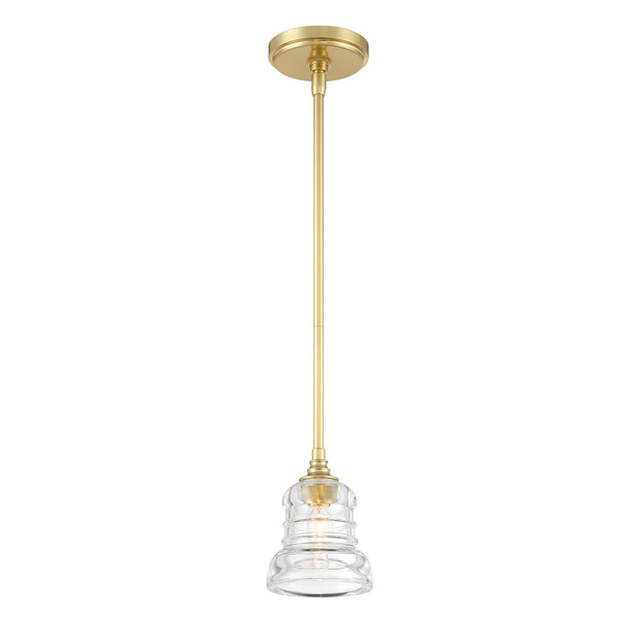 Crystorama GRG-1040-AG One Light Mini Pendant, Aged Brass