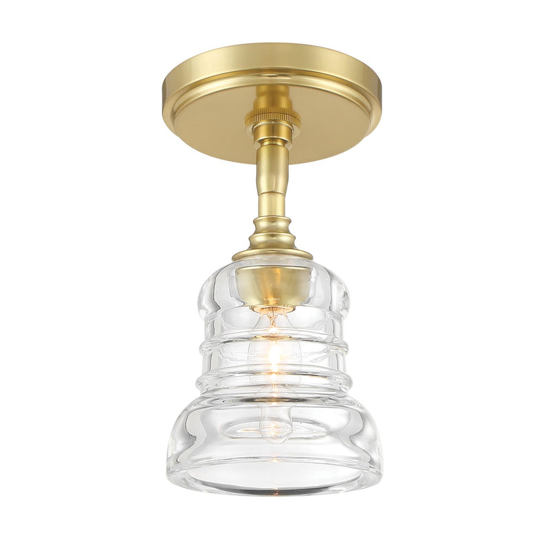 Crystorama GRG-1040-AG_CEILING One Light Semi Flush Mount, Aged Brass