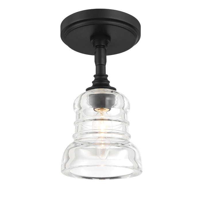 Crystorama GRG-1040-MK_CEILING One Light Semi Flush Mount, Matte Black
