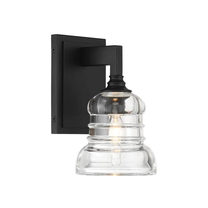 Crystorama GRG-1041-MK One Light Wall Sconce, Matte Black