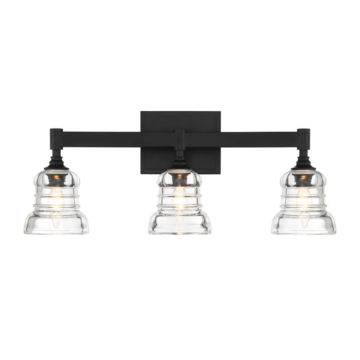 Crystorama GRG-1043-MK Three Light Bath, Matte Black