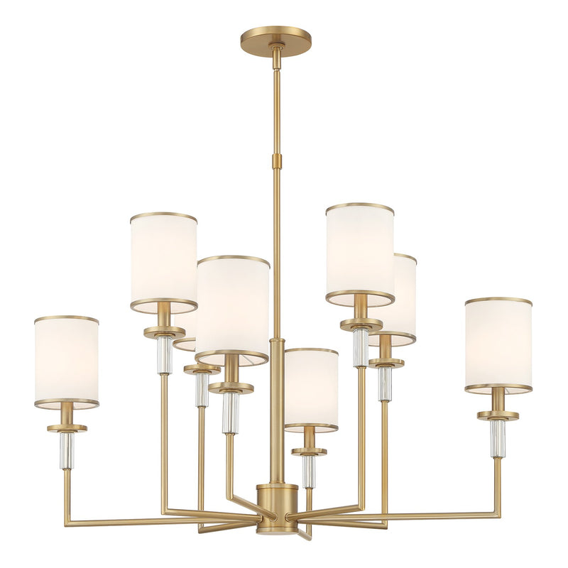 Crystorama HAT-478-VG Eight Light Chandelier, Vibrant Gold