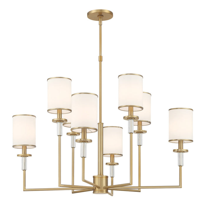 Crystorama HAT-478-VG Eight Light Chandelier, Vibrant Gold