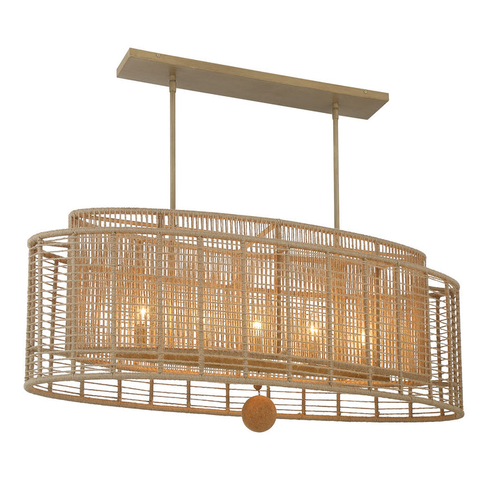 Crystorama JAY-A5007-BS Five Light Linear Chandelier, Burnished Silver