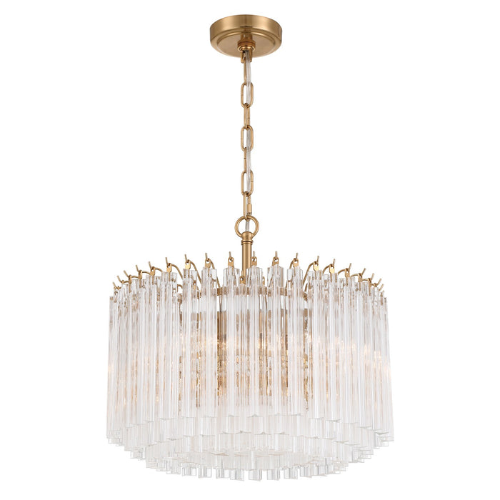 Crystorama LOF-5005-AG Five Light Chandelier, Aged Brass