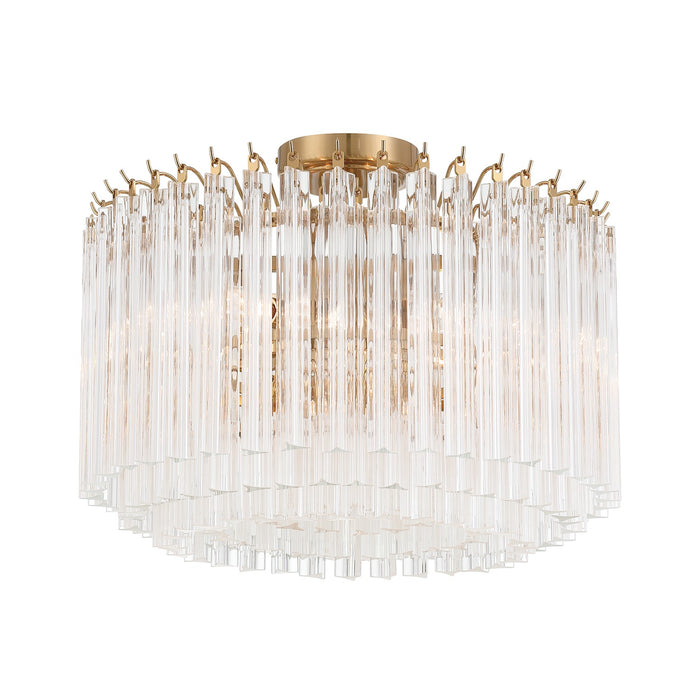 Crystorama LOF-5005-AG_CEILING Five Light Semi Flush Mount, Aged Brass
