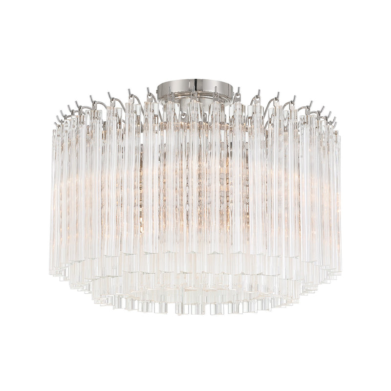 Crystorama LOF-5005-PN_CEILING Five Light Semi Flush Mount, Polished Nickel