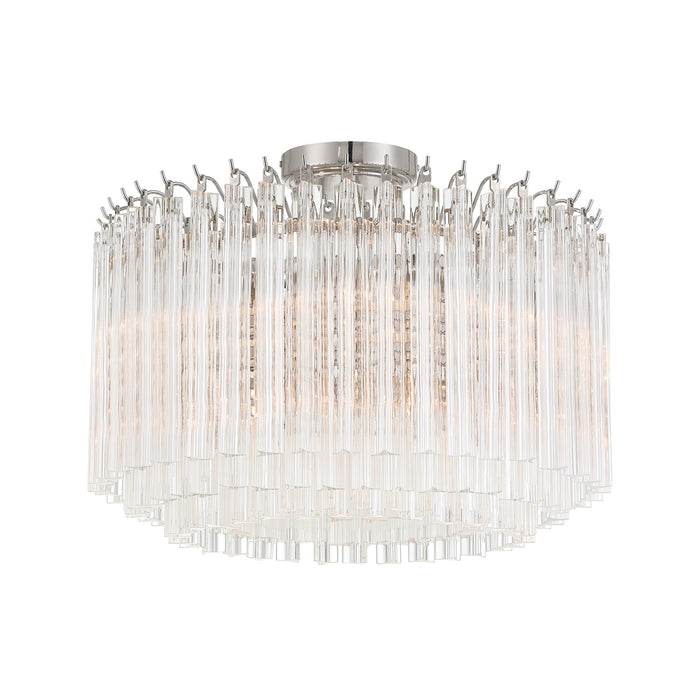 Crystorama LOF-5005-PN_CEILING Five Light Semi Flush Mount, Polished Nickel