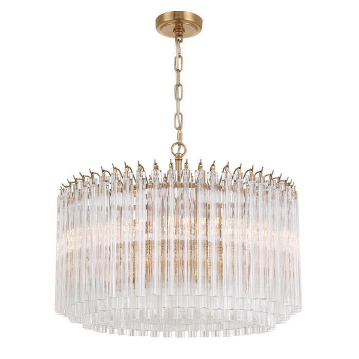 Crystorama LOF-5007-AG Seven Light Chandelier, Aged Brass
