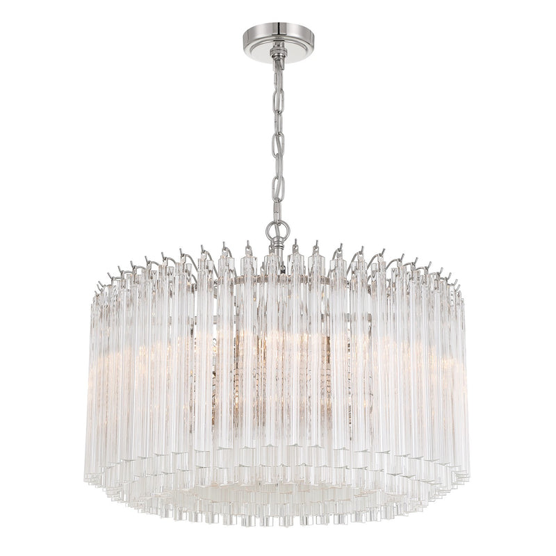 Crystorama LOF-5007-PN Seven Light Chandelier, Polished Nickel