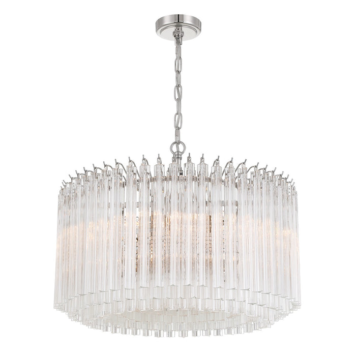 Crystorama LOF-5007-PN Seven Light Chandelier, Polished Nickel