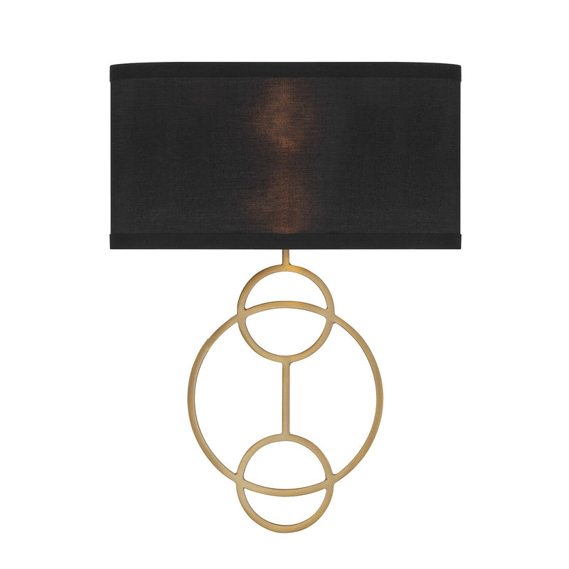 Crystorama LRL-992-VG-BK Two Light Wall Sconce, Vibrant Gold