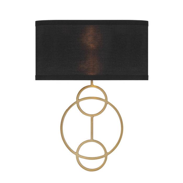 Crystorama LRL-992-VG-BK Two Light Wall Sconce, Vibrant Gold