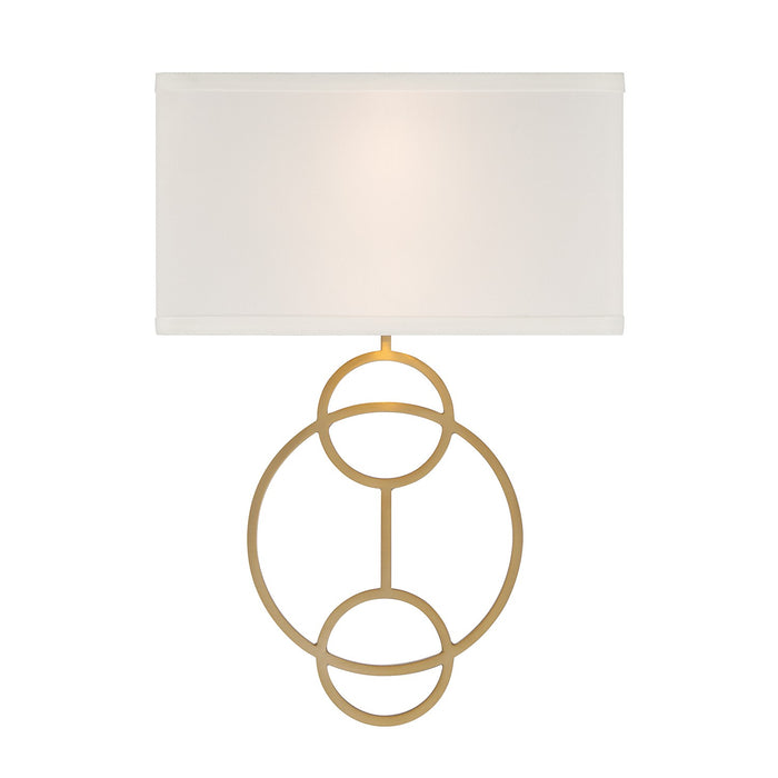 Crystorama LRL-992-VG-WH Two Light Wall Sconce, Vibrant Gold