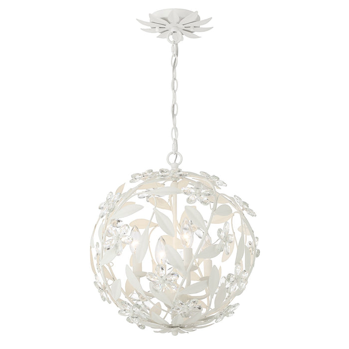 Crystorama MSL-314-MT Four Light Pendant, Matte White
