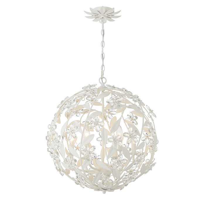 Crystorama MSL-316-MT Six Light Pendant, Matte White