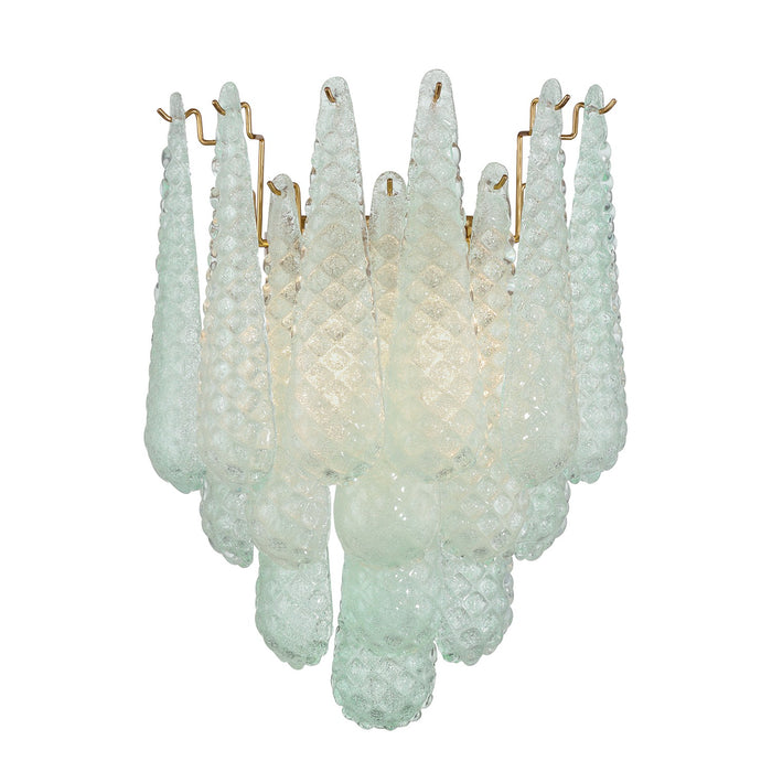 Crystorama OLL-6002-AG-GR Two Light Wall Sconce, Aged Brass