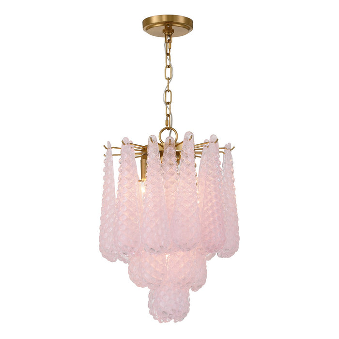 Crystorama OLL-6004-AG-BH Four Light Pendant, Aged Brass