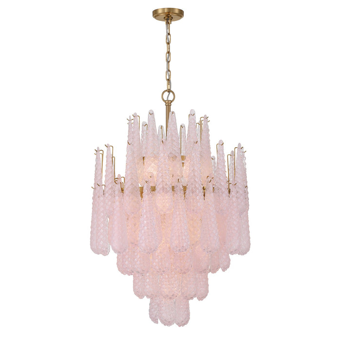Crystorama OLL-6006-AG-BH 16 Light Chandelier, Aged Brass