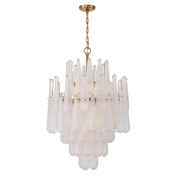 Crystorama OLL-6006-AG-CL 16 Light Chandelier, Aged Brass