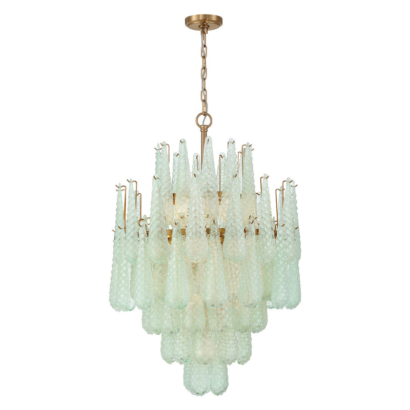 Crystorama OLL-6006-AG-GR 16 Light Chandelier, Aged Brass