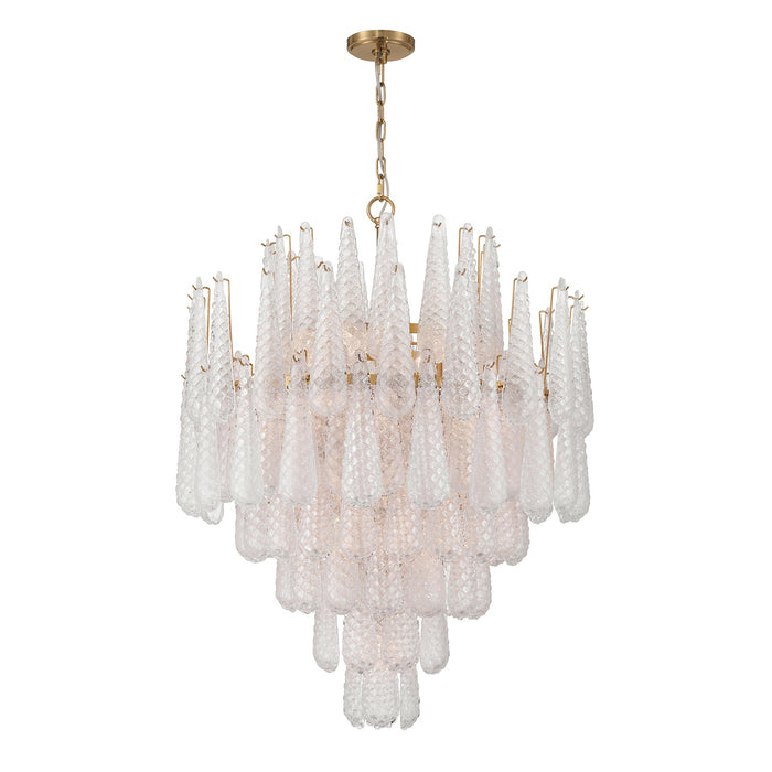 Crystorama OLL-6008-AG-CL 21 Light Chandelier, Aged Brass