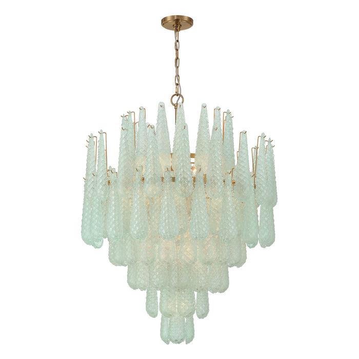 Crystorama OLL-6008-AG-GR 21 Light Chandelier, Aged Brass