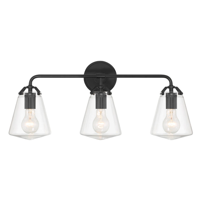 Crystorama VSS-7013-MK Three Light Bath, Matte Black