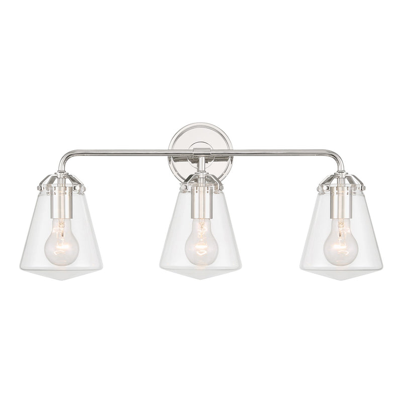 Crystorama VSS-7013-PN Three Light Bath, Polished Nickel