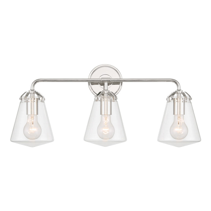 Crystorama VSS-7013-PN Three Light Bath, Polished Nickel