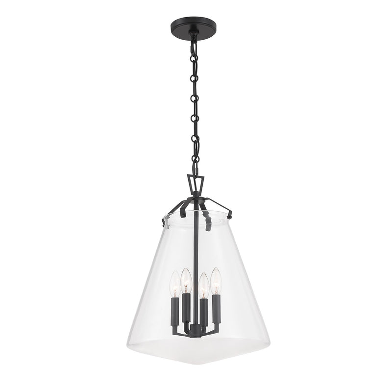 Crystorama VSS-7015-MK Four Light Pendant, Matte Black