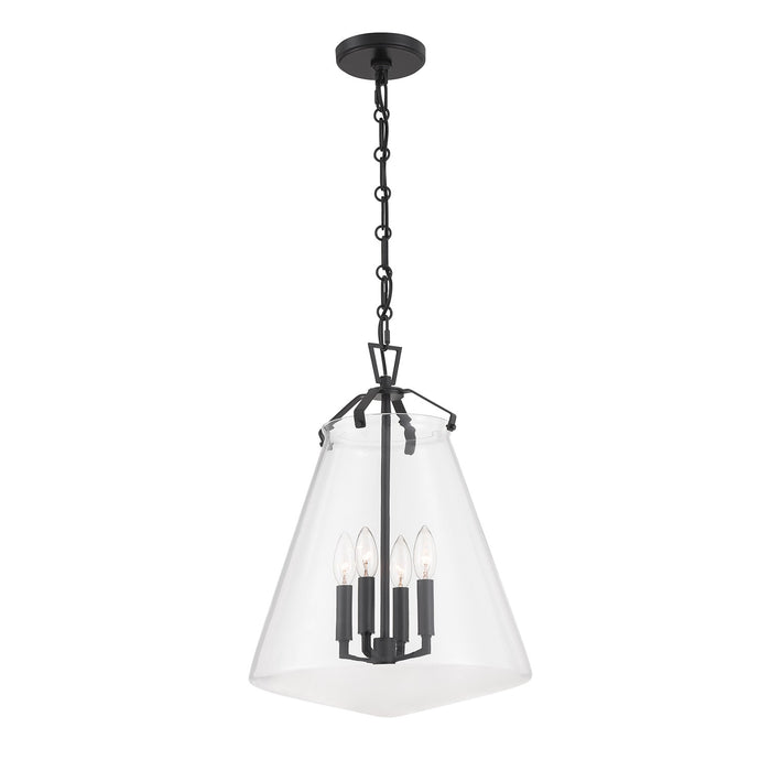 Crystorama VSS-7015-MK Four Light Pendant, Matte Black