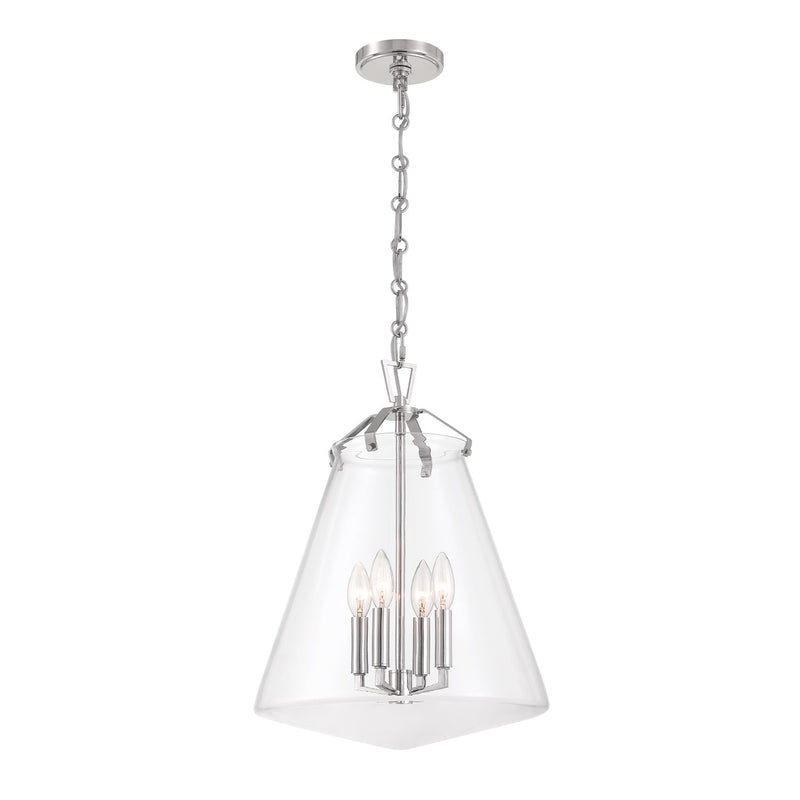 Crystorama VSS-7015-PN Four Light Pendant, Polished Nickel