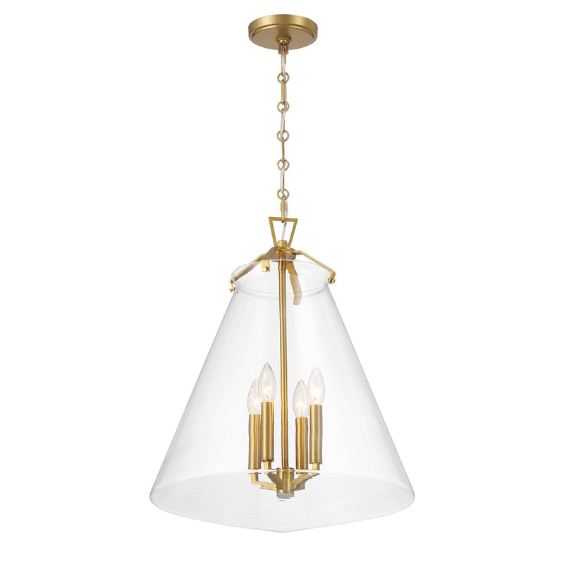 Crystorama VSS-7018-LG Four Light Pendant, Luxe Gold