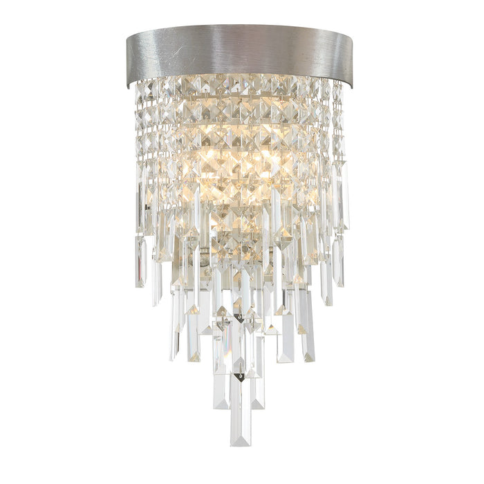 Crystorama WIN-212-SA-CL-MWP Two Light Wall Sconce, Antique Silver