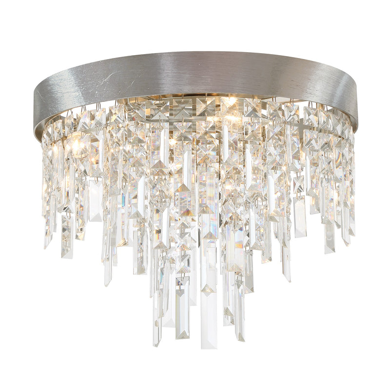 Crystorama WIN-213-SA-CL-MWP Four Light Flush Mount, Antique Silver