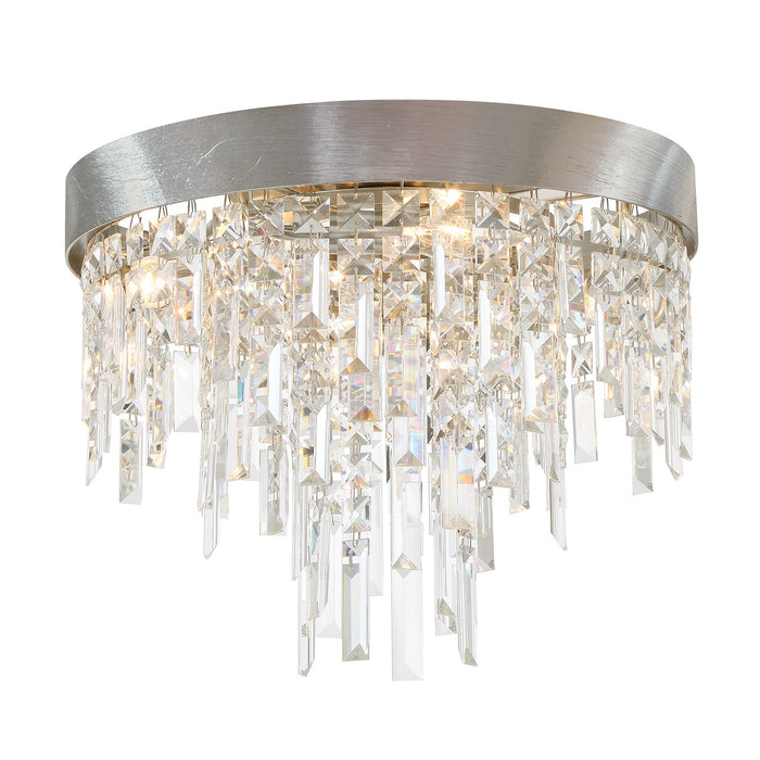 Crystorama WIN-213-SA-CL-MWP Four Light Flush Mount, Antique Silver