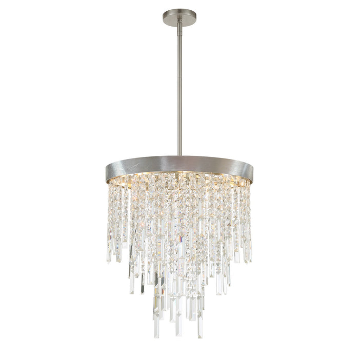 Crystorama WIN-215-SA-CL-MWP Five Light Chandelier, Antique Silver